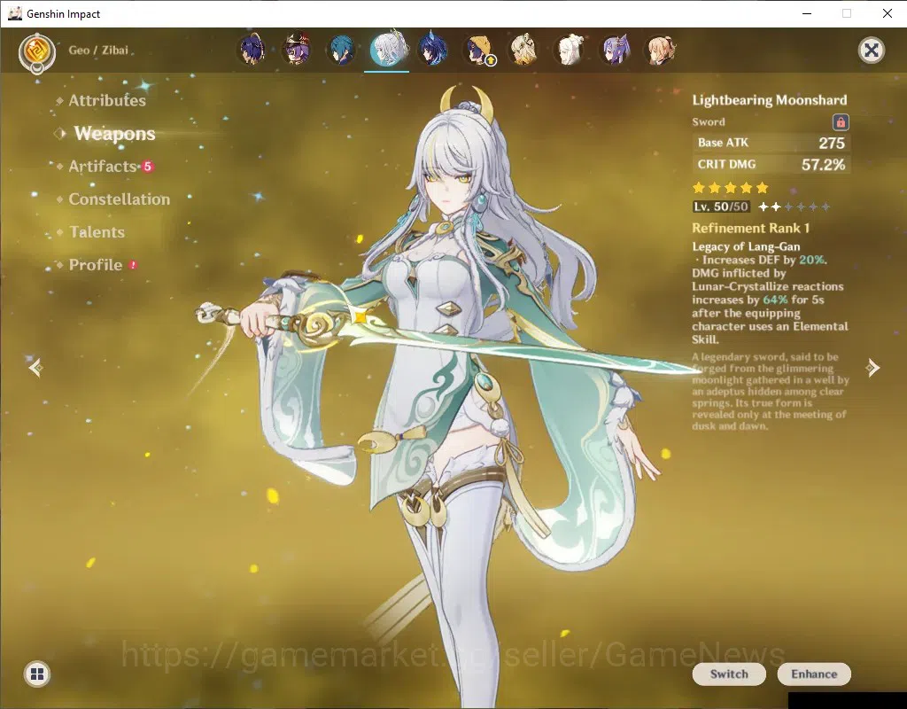 Genshin Impact Accounts ASIA|AR 58|11 Limited + 8(*5 Weapon)|(Arlecchino,Z image 5