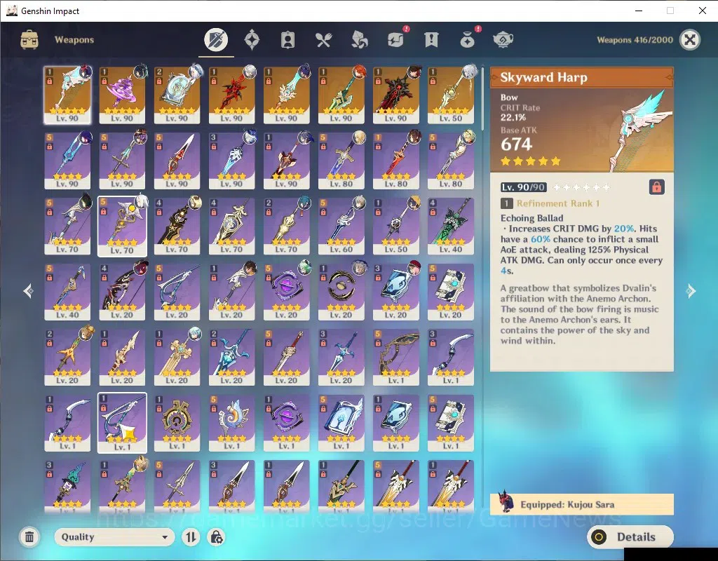 Genshin Impact Accounts ASIA|AR 58|11 Limited + 8(*5 Weapon)|(Arlecchino,Z image 6