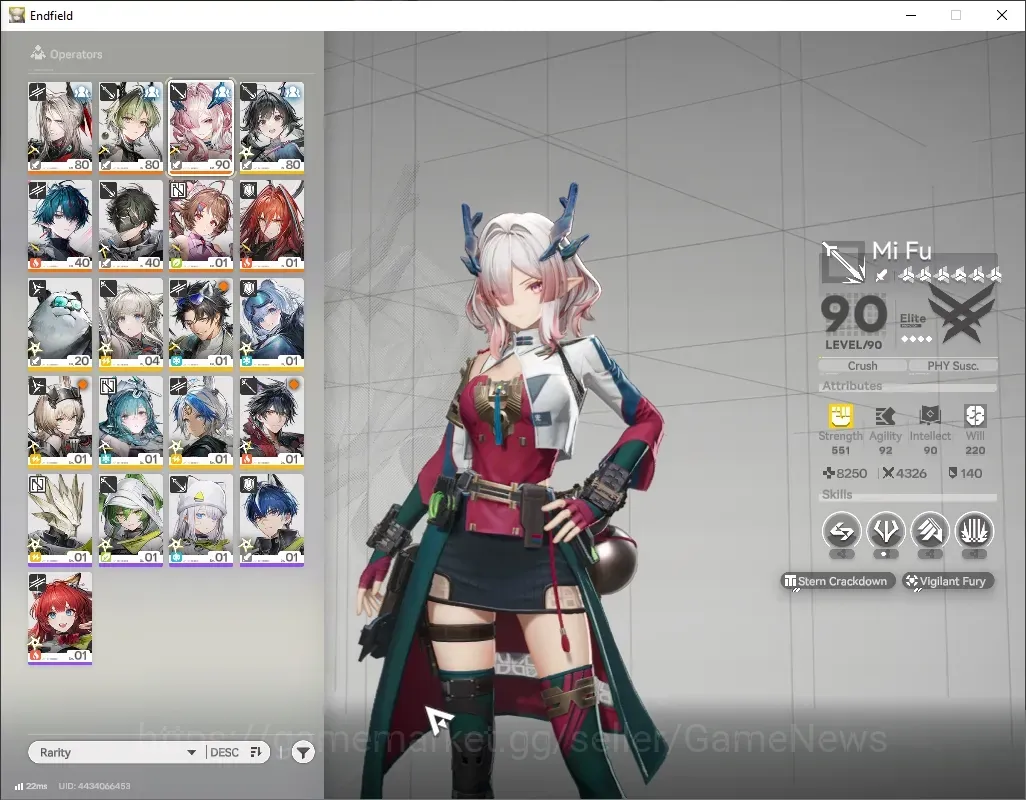 Arknights: Endfield Accounts ASIA|Lv 51|15K Arsenal Ticket|6 SSR 2 Limited + 7 (*6 Wp)| Mi Fu P1 & Camille + Sign |1 Wp 1