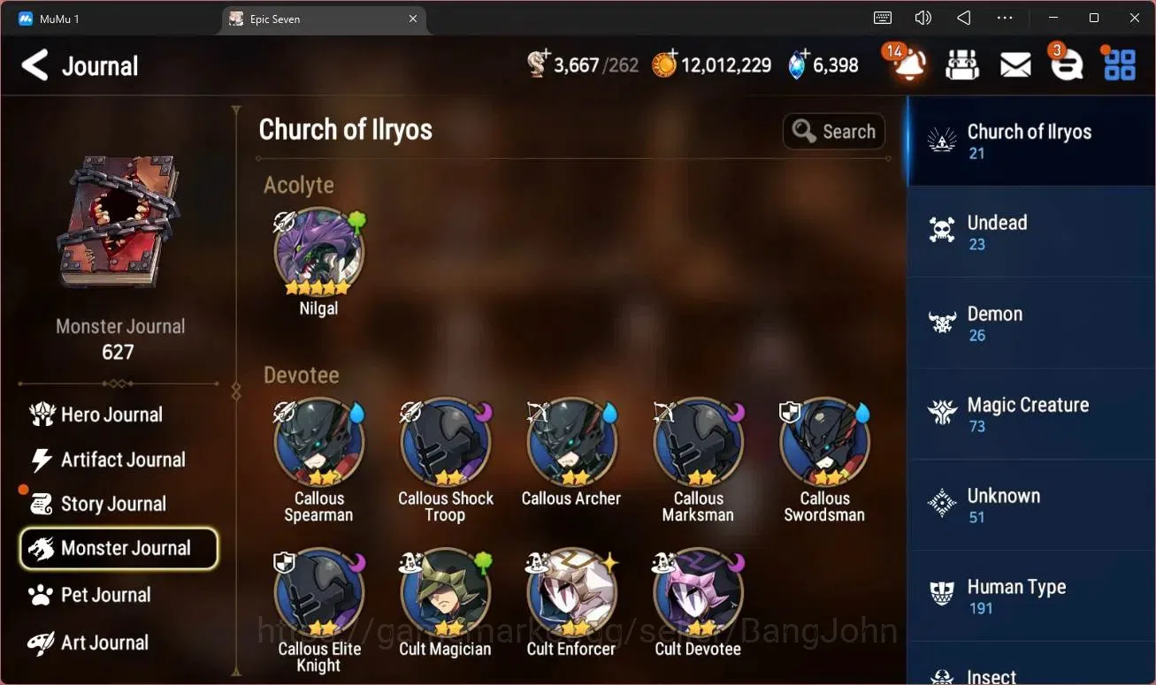 Epic Seven Accounts High-End Global Unverif |11 ML(E Ilynav,NM Luna,RO Light,RnL,DB Senya,S Taeyou,J Kise Etc)|PoH ON|SS 11