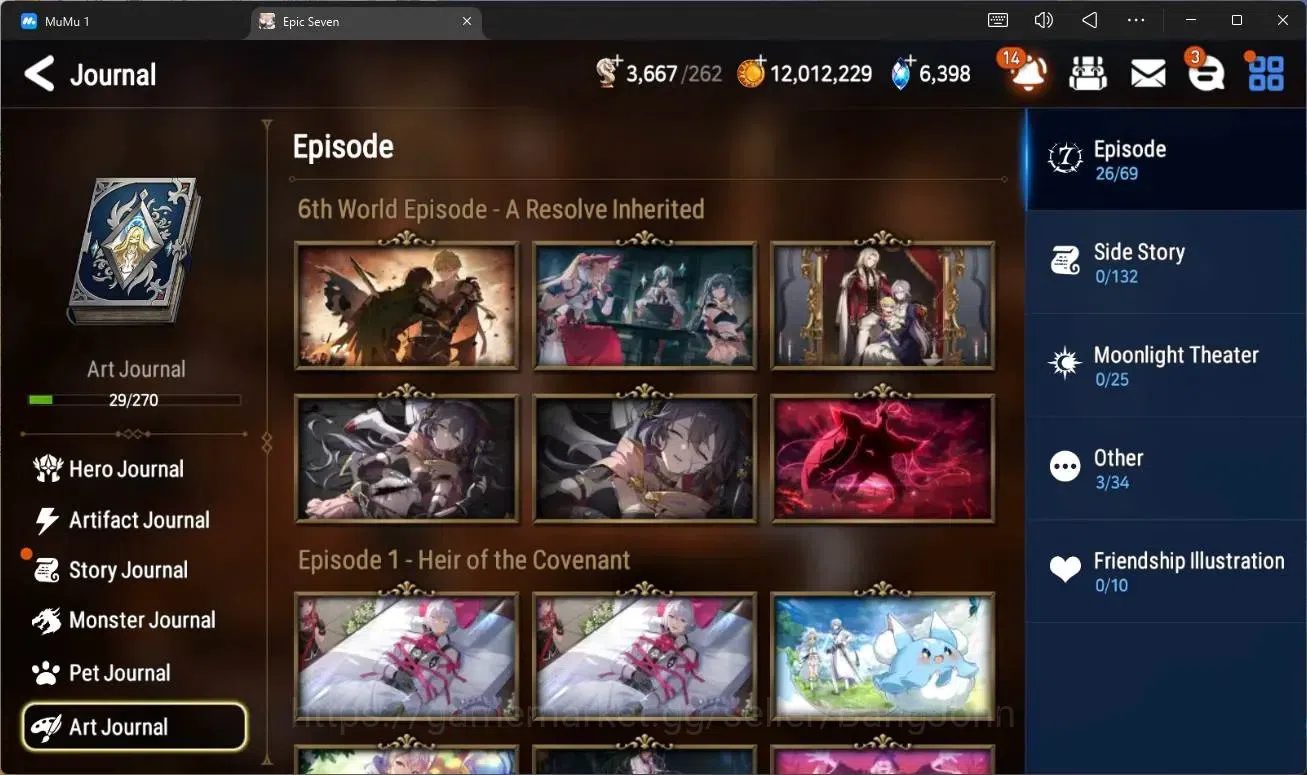 Epic Seven Accounts High-End Global Unverif |11 ML(E Ilynav,NM Luna,RO Light,RnL,DB Senya,S Taeyou,J Kise Etc)|PoH ON|SS 13