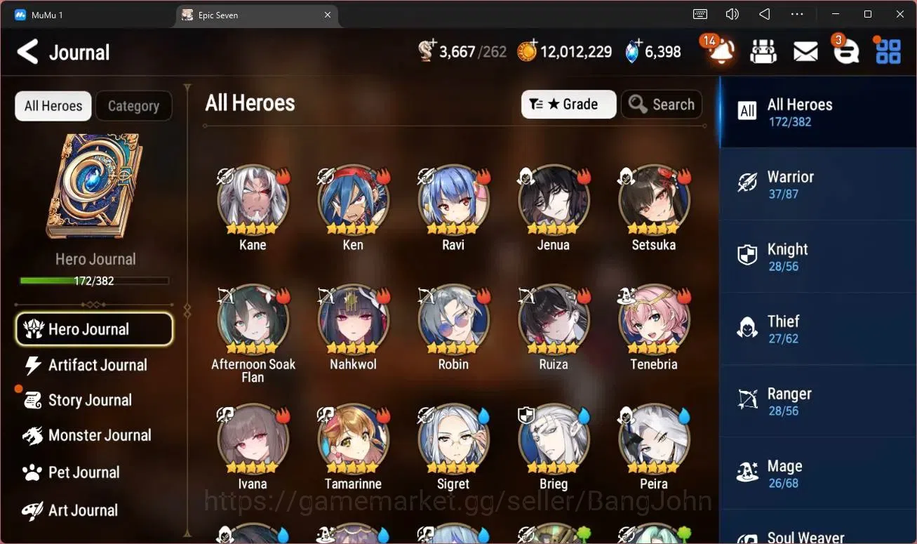 Epic Seven Accounts High-End Global Unverif |11 ML(E Ilynav,NM Luna,RO Light,RnL,DB Senya,S Taeyou,J Kise Etc)|PoH ON|SS 5