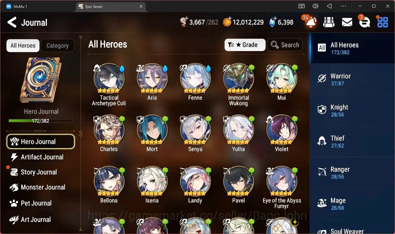 Epic Seven Accounts High-End Global Unverif |11 ML(E Ilynav,NM Luna,RO Light,RnL,DB Senya,S Taeyou,J Kise Etc)|PoH ON|SS 6
