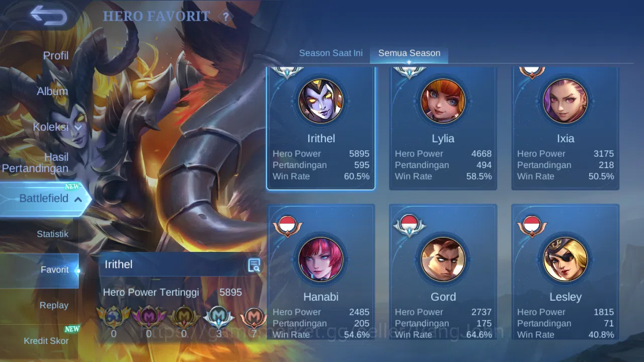 Mobile Legends: Bang Bang Accounts Hero 65 Skin 125 | Epic Gusion, Irithel | Dtamer M image 14
