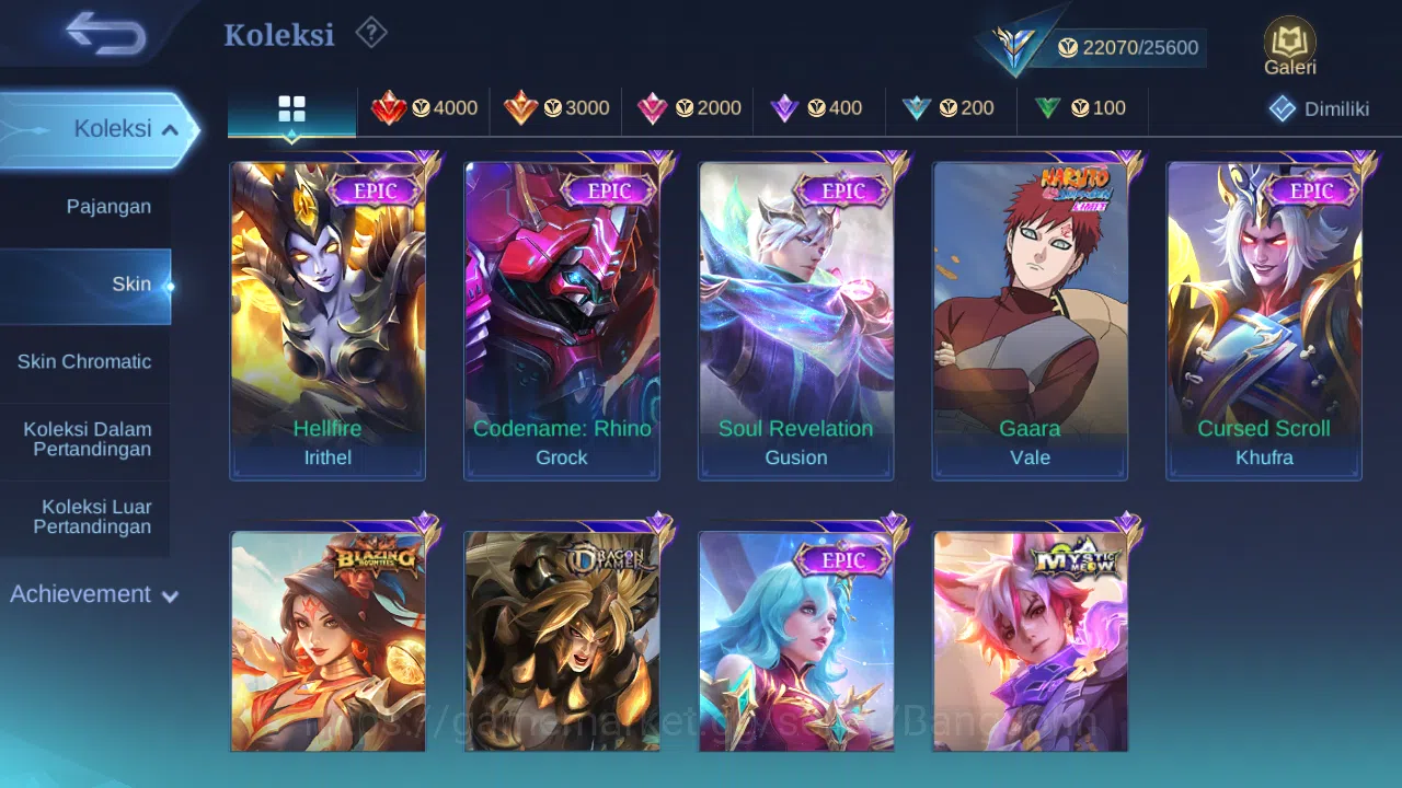 Mobile Legends: Bang Bang Accounts Hero 65 Skin 125 | Epic Gusion, Irithel | Dtamer M image 3