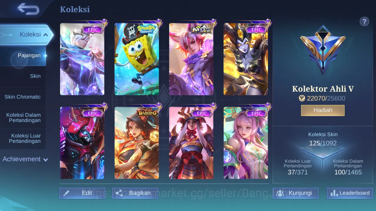 Mobile Legends: Bang Bang Accounts Hero 65 Skin 125 | Epic Gusion, Irithel | Dtamer M image 9