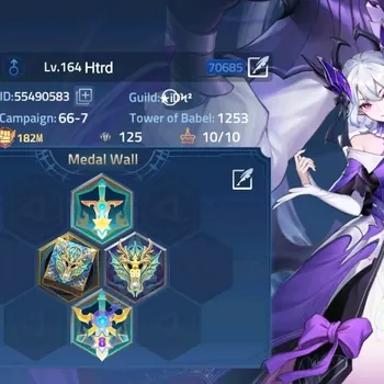 Mobile Legends: Adventure Accounts Global 706xx|Lv.164|182M Power|Camp 66-7|Vip 9|34 Awaken|7 UR(Collab WOR)|3 Epic|37,812