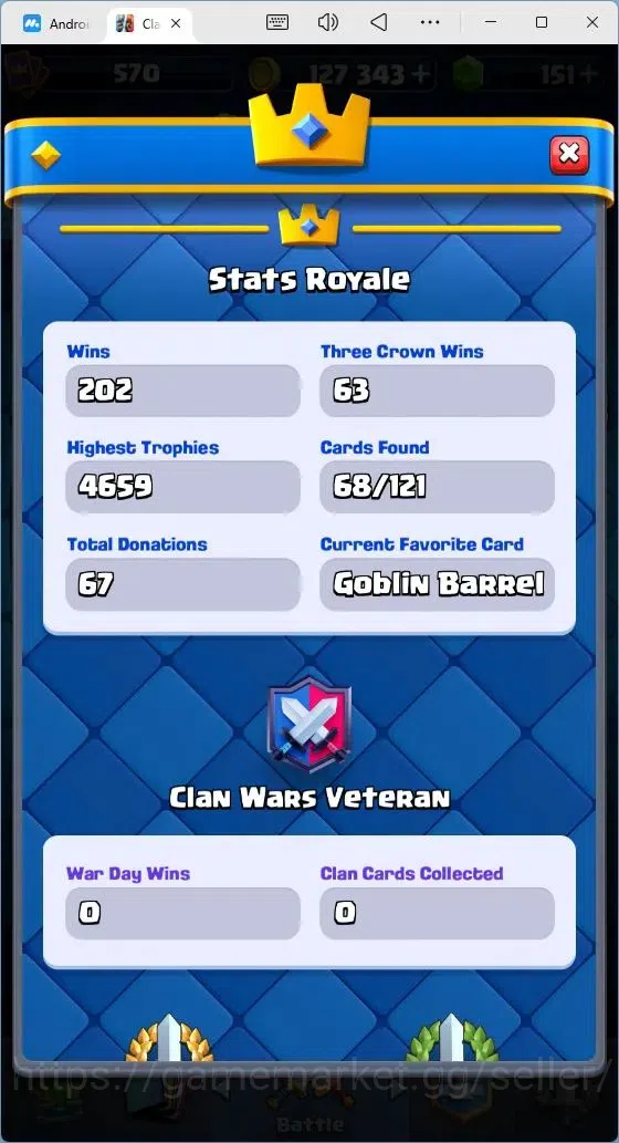 Clash Royale Accounts Mobile |Trophy 4659|5 EVO Cards|1 HERO Cards (Tomb image 2