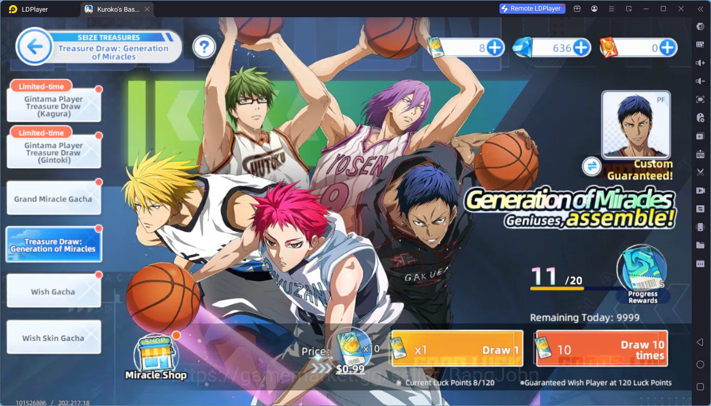 Kuroko's Basketball Street Rivals Accounts SEA|SV27|Lv4|8 miracle Treasure Coupon|Treasure Dr image 12