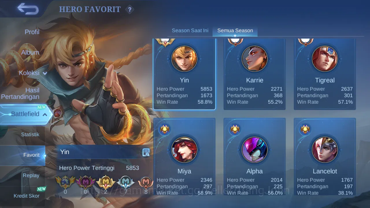 Mobile Legends: Bang Bang Accounts Others Hero 97 Skin 167 | CC Natalia | Lightborn Alucard, Tigreal, Granger | Dtamer 12