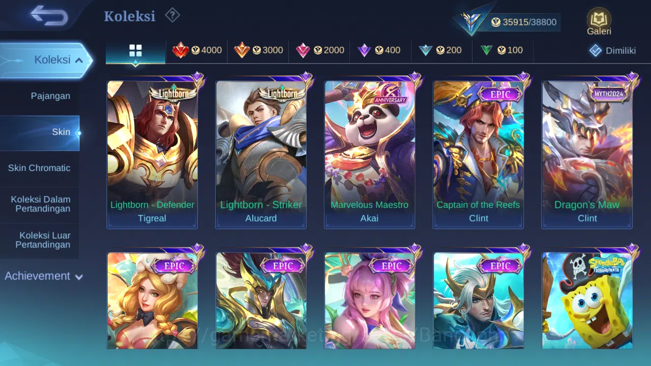 Mobile Legends: Bang Bang Accounts Others Hero 97 Skin 167 | CC Natalia | Lightborn Alucard, Tigreal, Granger | Dtamer 2