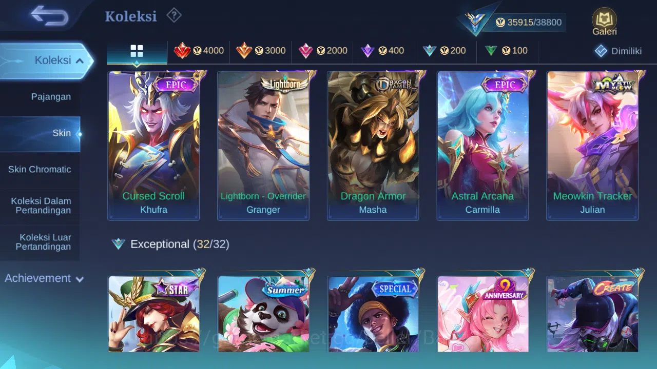 Mobile Legends: Bang Bang Accounts Others Hero 97 Skin 167 | CC Natalia | Lightborn Alucard, Tigreal, Granger | Dtamer 7