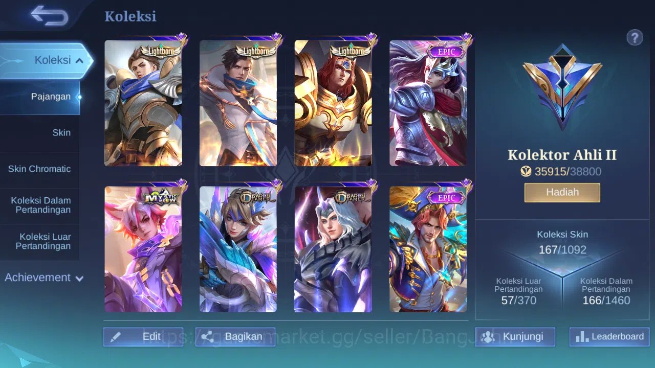 Mobile Legends: Bang Bang Accounts Others Hero 97 Skin 167 | CC Natalia | Lightborn Alucard, Tigreal, Granger | Dtamer 8