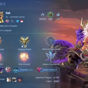 Mobile Legends: Bang Bang Accounts Others Global|Skin 345|Exalted|Legend Franco,Aspirant Angela,KOF Karina,Sanrio