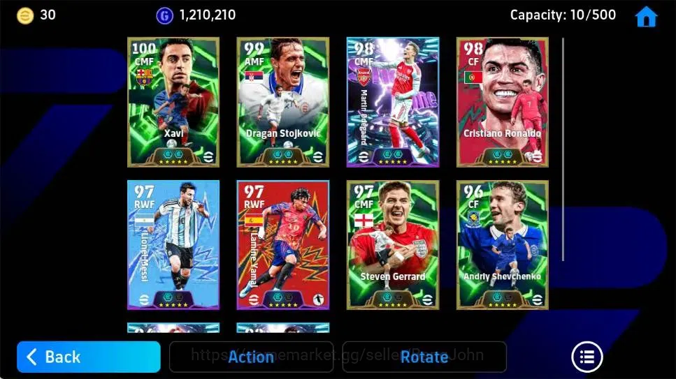 eFootball Accounts Legends & Iconic Players Mobile|PW 3160|Xavi Epic,Dragan Stojkovic Epic,Steven Gerrard Epic,Martin 3