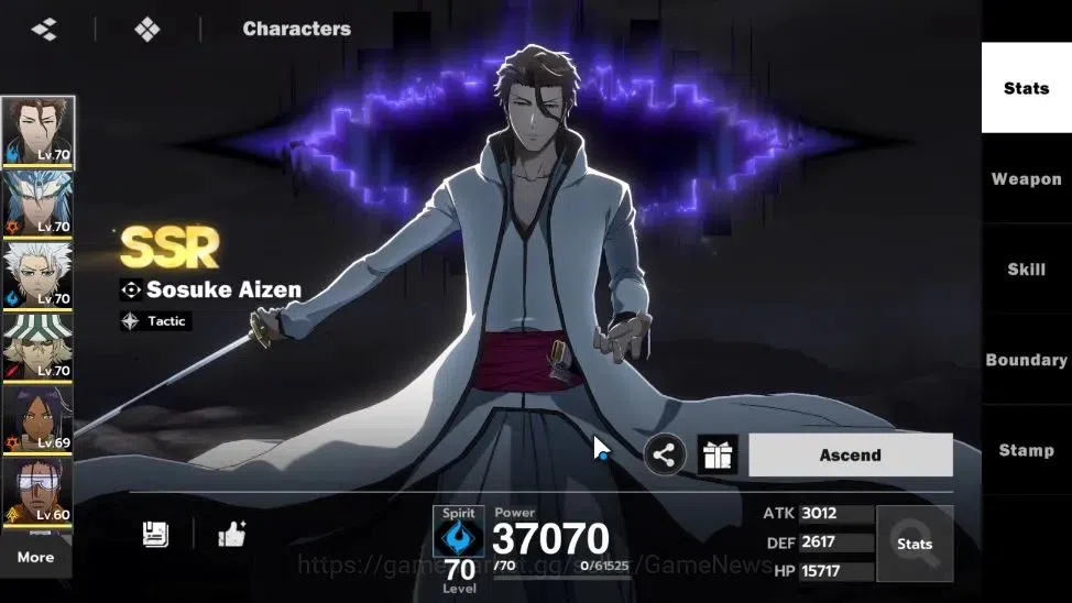 BLEACH: Soul Resonance Accounts NA Crunchyroll|LV 55|10 SSR [(AizenB1,Grimjow,Tosh image 3