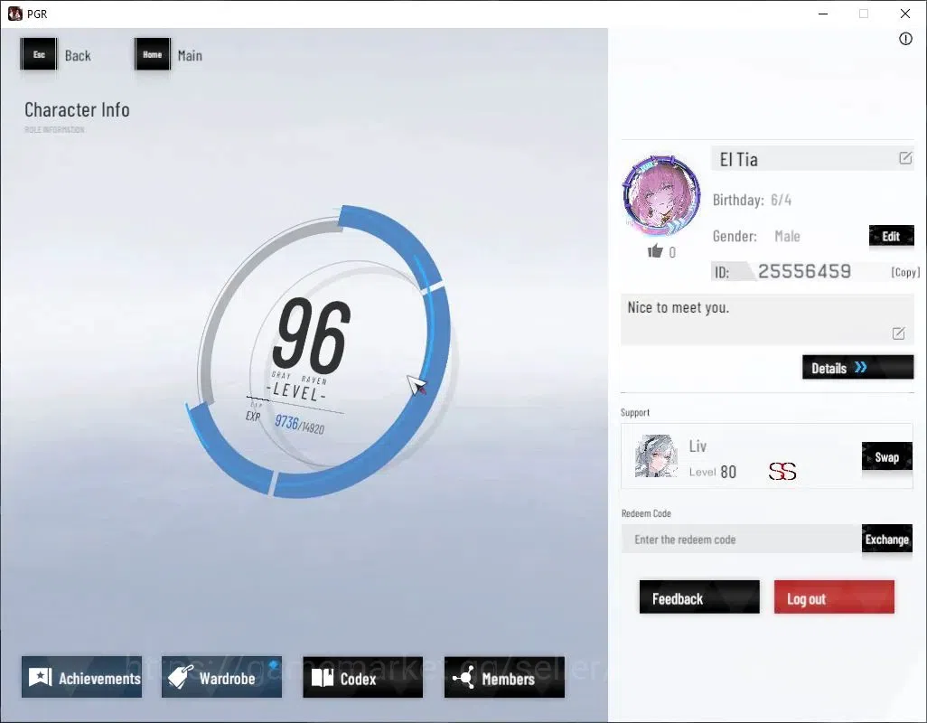 Punishing: Gray Raven Accounts Asia|Lv 96|(SS LuciaCW,SS Startrail,S Feral,SS Dae image 1