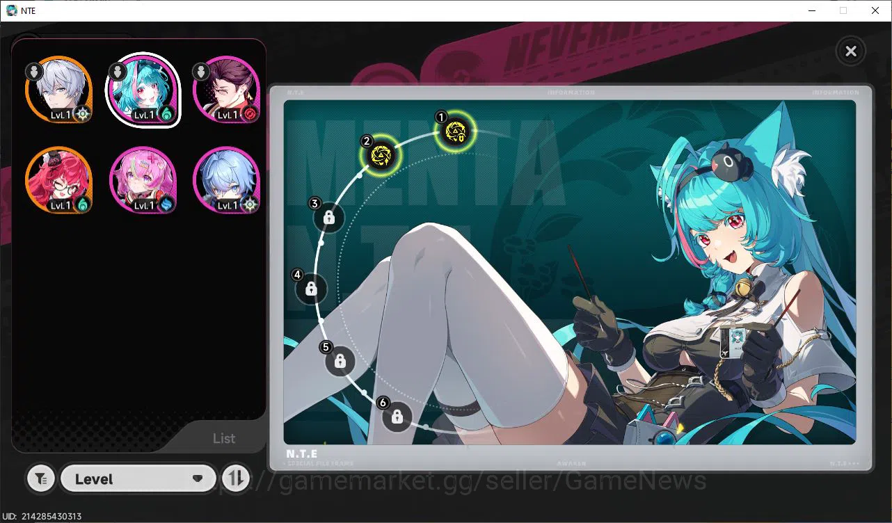 Neverness to Everness Accounts GLOBAL EU|HL 3|1 SSR Nanally |4 SR [Haniel A2,Adle image 3