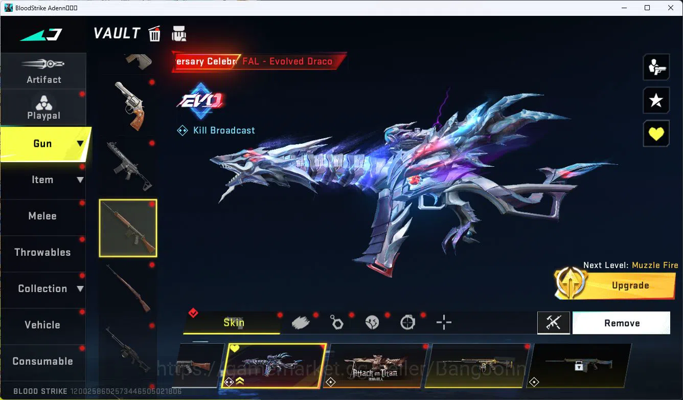 Blood Strike Accounts ASIA|ETERNAL=AUG(LVL1)|EVOLVED FAL|LIMITED=RPK|ULT image 9