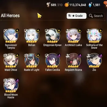 Epic Seven Accounts High-End GLOBAL UnVerif|NewEra| 11 ML (Zio,Belian,Ruele,EM Ilynav,etc)+Tori,Aram,Ivana,Hecate,Etc|115K