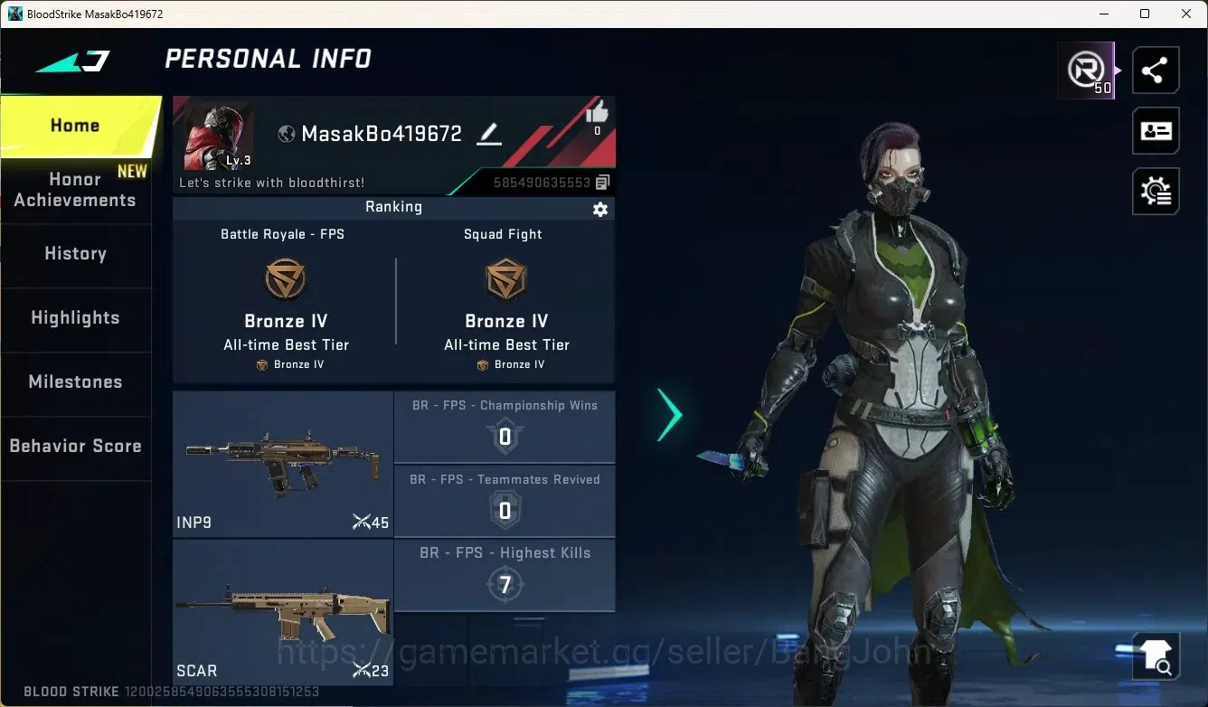 Blood Strike Accounts High-End ASIA|Ultra Melee Butterfly Knife|1 Ultra & 2 Legendary Gun|1 Epic Name-Changing Card|Check SS 1