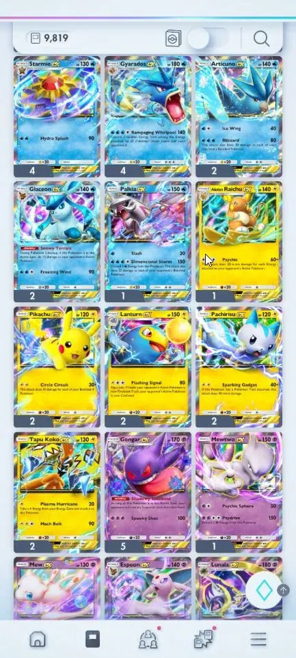 Pokémon TCG Pocket Accounts EN 9,8K Card|166+ EX|2 Crown (Bombardier,Solgaleo) image 15