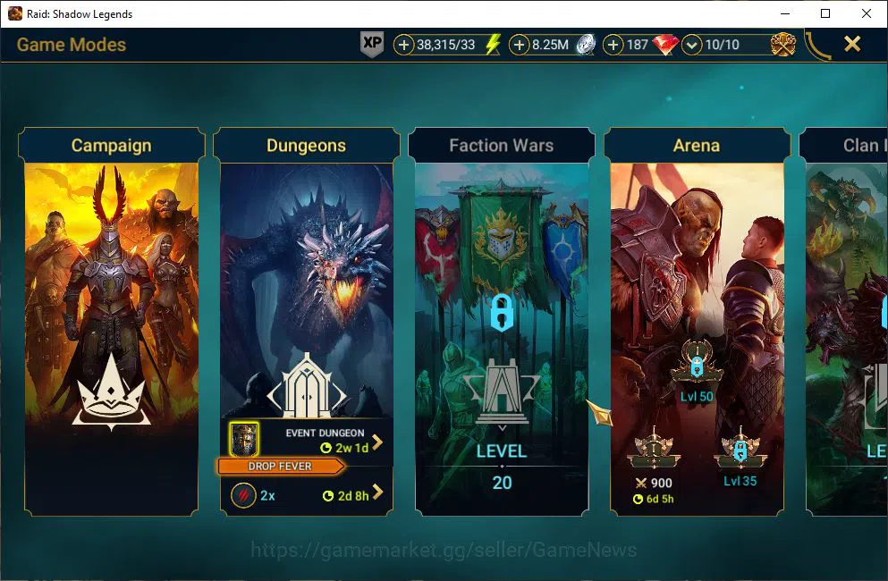Raid: Shadow Legends Accounts Mid-Game Lv6 578K Power|1 Mythical (Androc)|21 Legendary 18