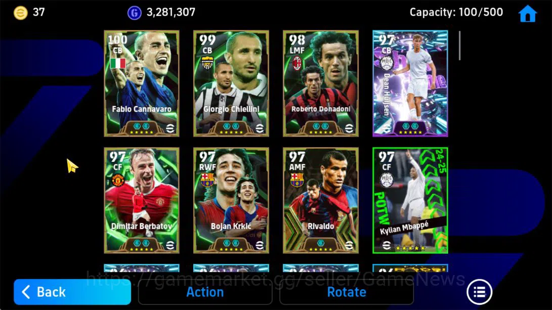 eFootball Accounts Mid-Tier Mobile|Cannavaro,Giorgio Chiellini,Donadoni,Visionary Pass(Huijsen),Phenom Finish(Dimitar 13
