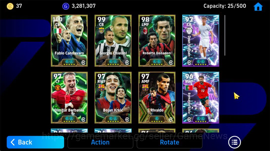 eFootball Accounts Mid-Tier Mobile|Cannavaro,Giorgio Chiellini,Donadoni,Visionary Pass(Huijsen),Phenom Finish(Dimitar 4