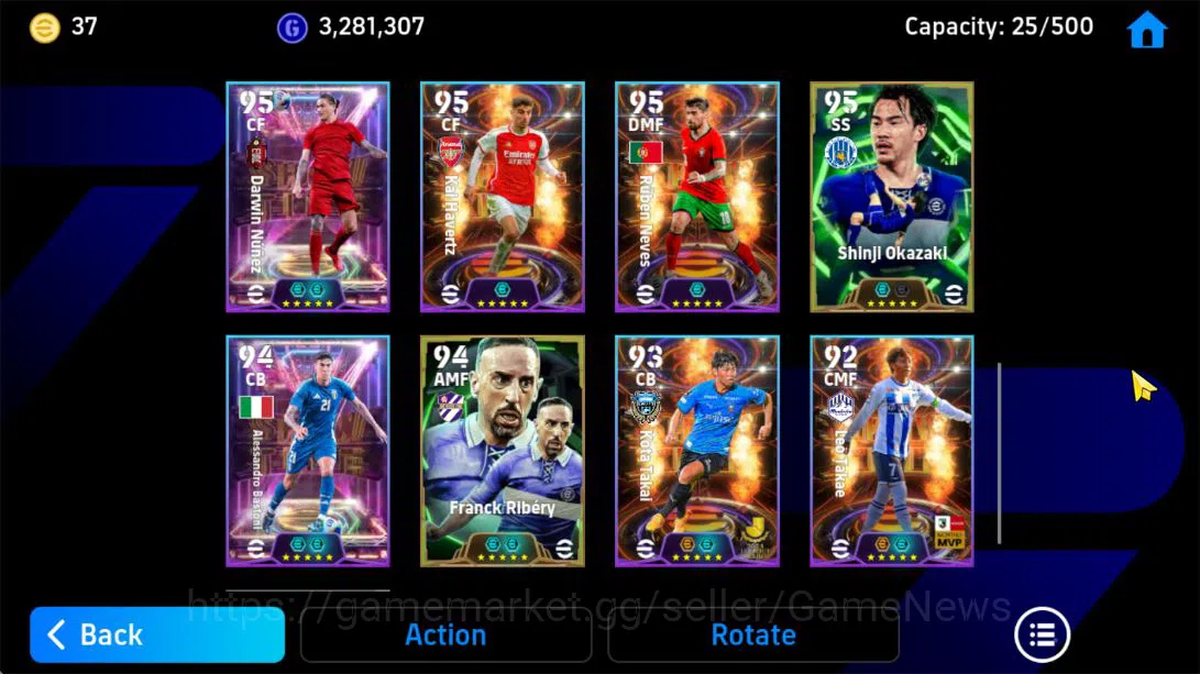 eFootball Accounts Mid-Tier Mobile|Cannavaro,Giorgio Chiellini,Donadoni,Visionary Pass(Huijsen),Phenom Finish(Dimitar 6