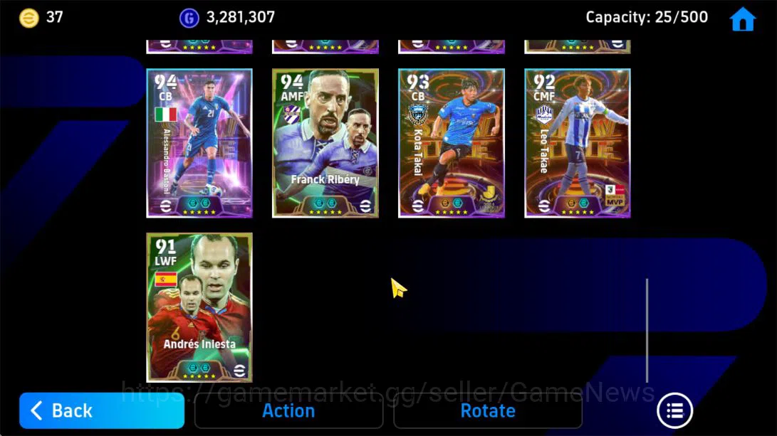 eFootball Accounts Mid-Tier Mobile|Cannavaro,Giorgio Chiellini,Donadoni,Visionary Pass(Huijsen),Phenom Finish(Dimitar 7