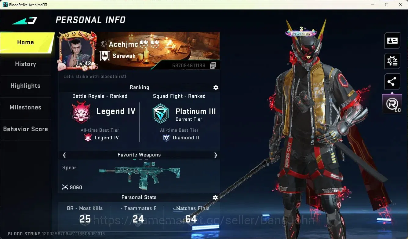 Blood Strike Accounts ASIA | 2 Collab Skins | 2 Limited Skins | 7 Legend image 2