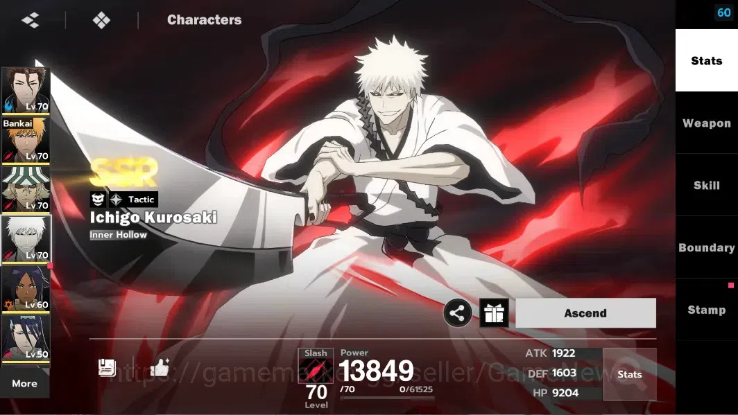 BLEACH: Soul Resonance Accounts NuverseSEA|LV 58|7 SSR [(Aizen,Ichigo,Urahara)+Sta image 13