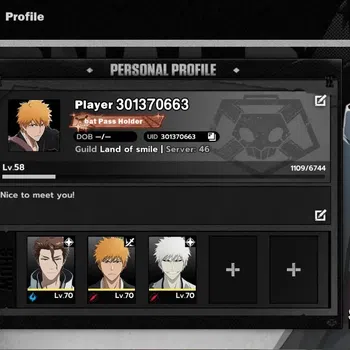 BLEACH: Soul Resonance Accounts NuverseSEA|LV 58|7 SSR [(Aizen,Ichigo,Urahara)+Sta image 1