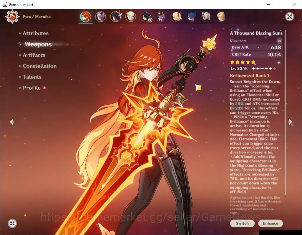 Genshin Impact Accounts ASIA|AR55|4Limited+2(*5Weapon)|[Mavuika,Durin]+Sig image 17