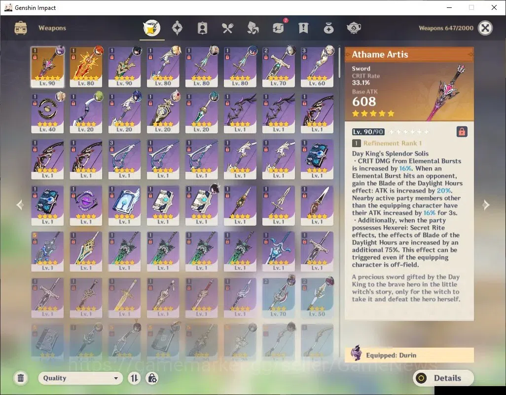 Genshin Impact Accounts ASIA|AR55|4Limited+2(*5Weapon)|[Mavuika,Durin]+Sig image 6