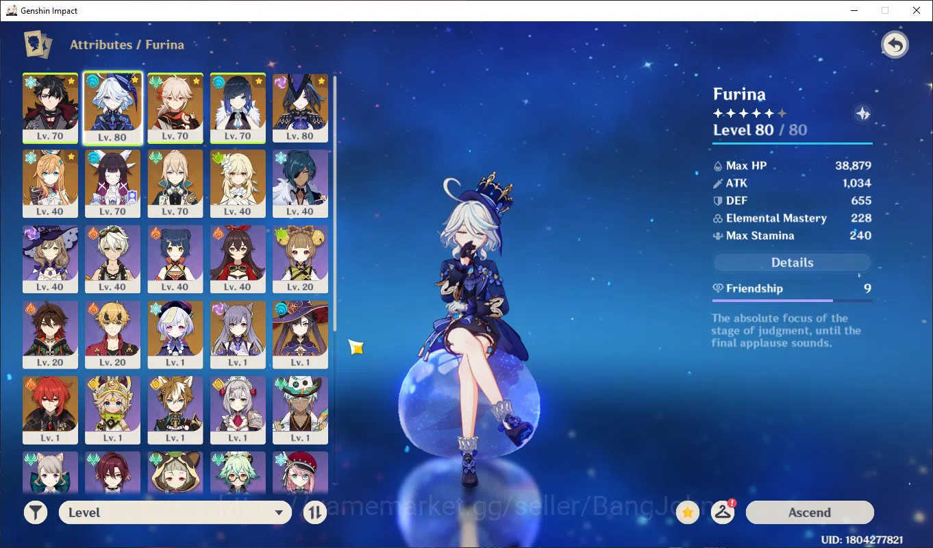 Genshin Impact Accounts ASIA | AR 55 | furina, wriothesley, kazuha, yelan, image 2