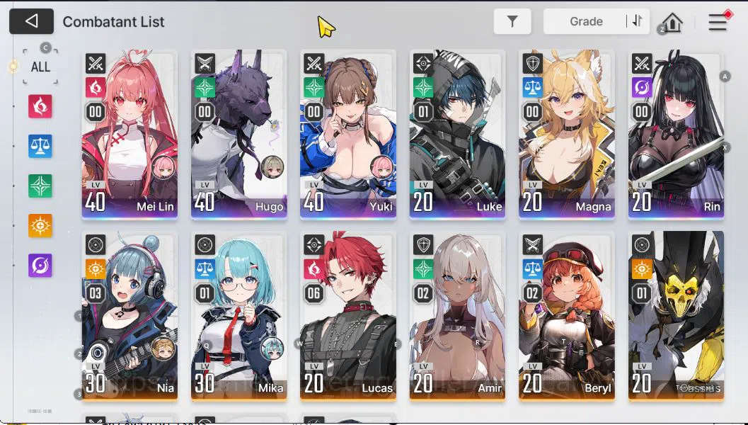 Chaos Zero Nightmare Accounts GLOBAL Lv33|6 SSR(Meilin Hugo Yuki LukeM1 Magna Ri image 3