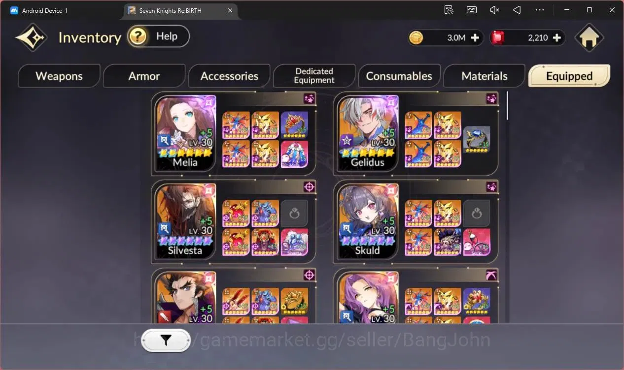 Seven Knights Re:Birth Accounts Global |3 EX7 (Melia TC2,Gelidus TC2,Fai)|25 TC6(S image 12