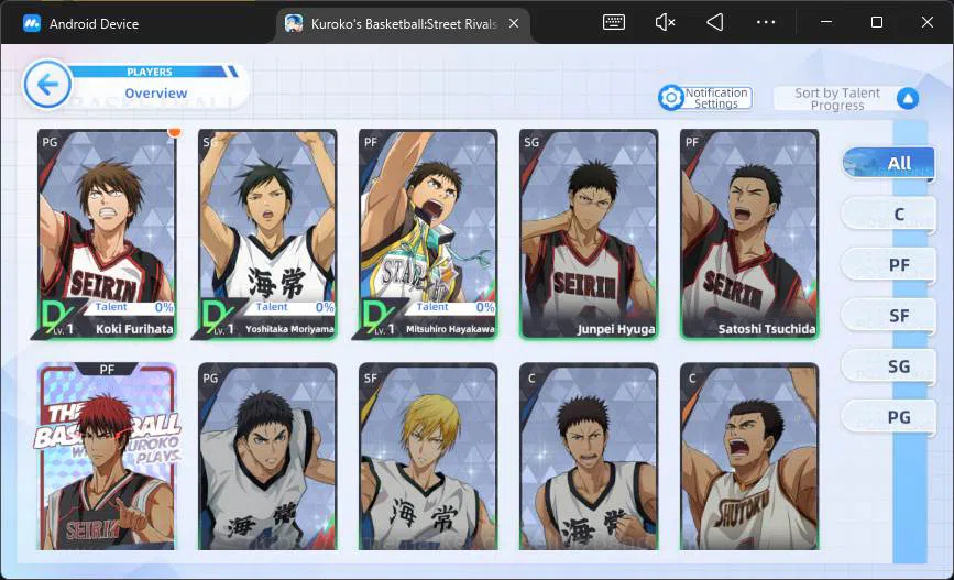 Kuroko's Basketball Street Rivals Accounts SEA|SV10|Lv 27|Miracle Tetsuya,Daiki Aomine,Ryo Sa image 4