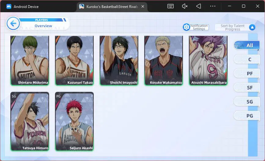 Kuroko's Basketball Street Rivals Accounts SEA|SV10|Lv 27|Miracle Tetsuya,Daiki Aomine,Ryo Sa image 5