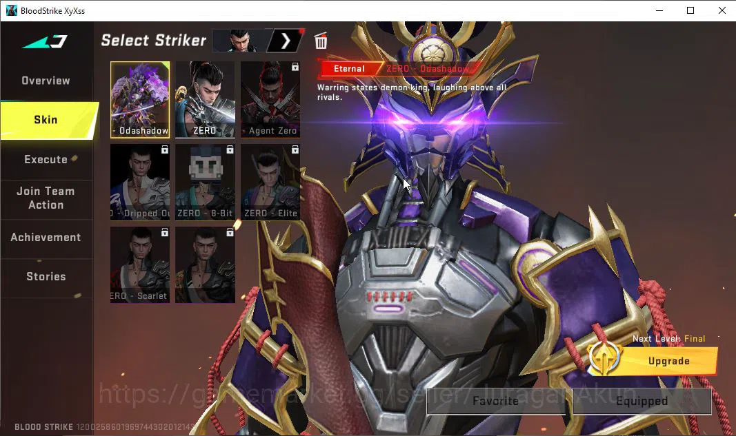 Blood Strike Accounts Mid-Tier ASIA| 2 ETERNAL ZERO-Odashadow, RAN-Rave| 3 ULTRA VOLT,Origin-12,FAL|Melee Katana|Many 3