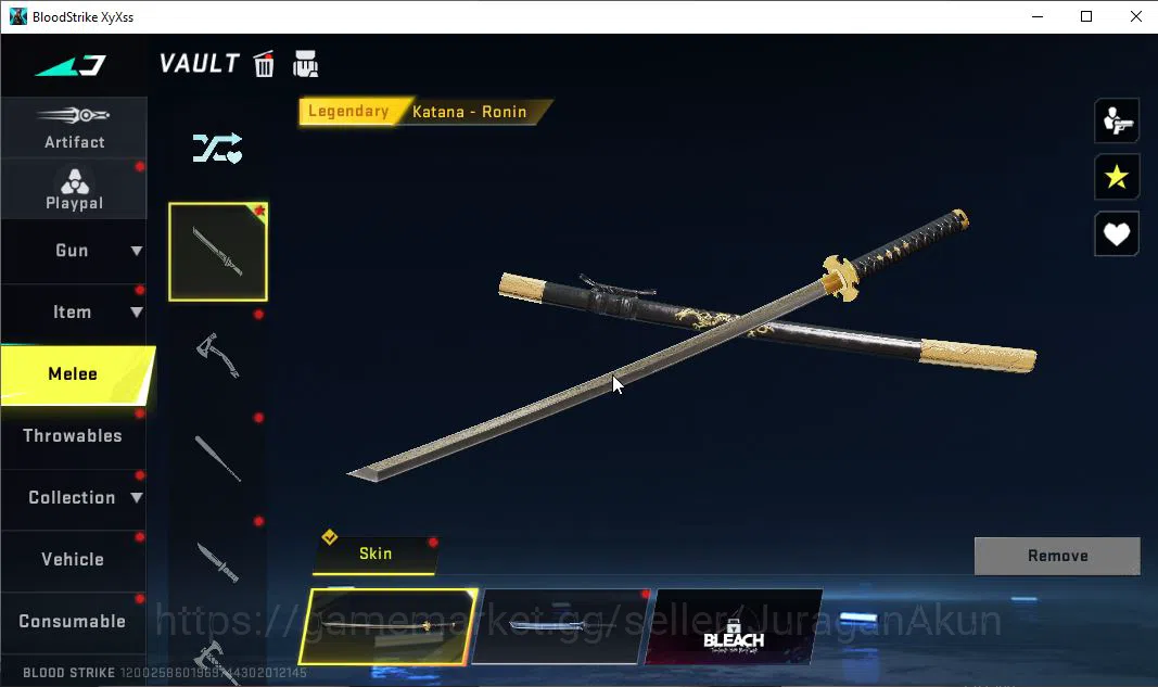 Blood Strike Accounts Mid-Tier ASIA| 2 ETERNAL ZERO-Odashadow, RAN-Rave| 3 ULTRA VOLT,Origin-12,FAL|Melee Katana|Many 8