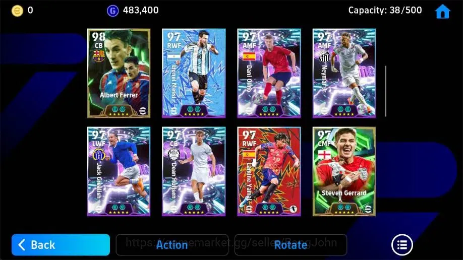 eFootball Accounts Legends & Iconic Players Mobile|PW 3228|Mohamed Salah BigT,Lilian Thuram Epic,Petr Cech Epic,Raul 4