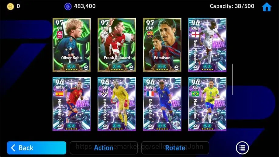 eFootball Accounts Legends & Iconic Players Mobile|PW 3228|Mohamed Salah BigT,Lilian Thuram Epic,Petr Cech Epic,Raul 5