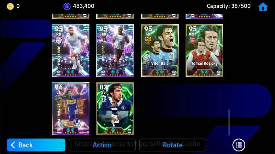 eFootball Accounts Legends & Iconic Players Mobile|PW 3228|Mohamed Salah BigT,Lilian Thuram Epic,Petr Cech Epic,Raul 7