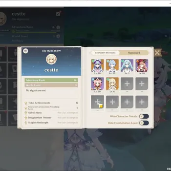 Genshin Impact Accounts Starter ASIA|Fresh Starter AR 14|1limit Odette + 1 Limit std Mizuki|Very Low Explore|MC
