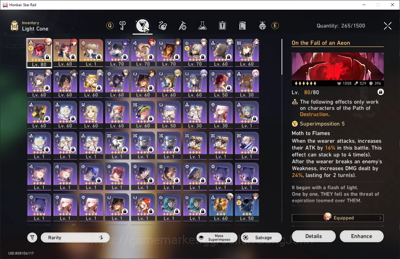 Honkai Star Rail Accounts ASIA|TL 68|11 limit|Firefly,YaoGuang,Acheron,TheHe image 4