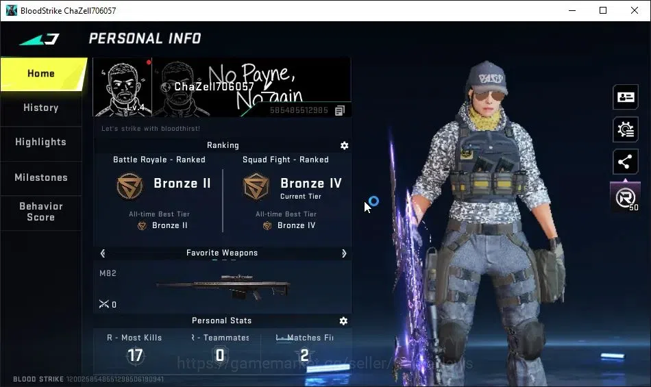 Blood Strike Accounts ASIA|Starter|ULTRA-M700-Iridian Lv2|Legendary AR97 image 2