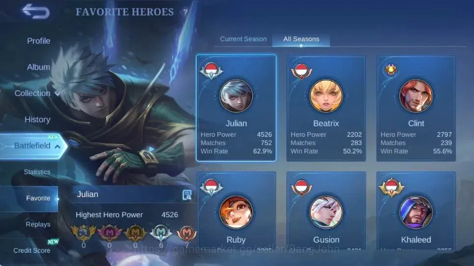 Mobile Legends: Bang Bang Accounts Global|Skin 224|Renowned|Collector Natalia|Prime B image 14